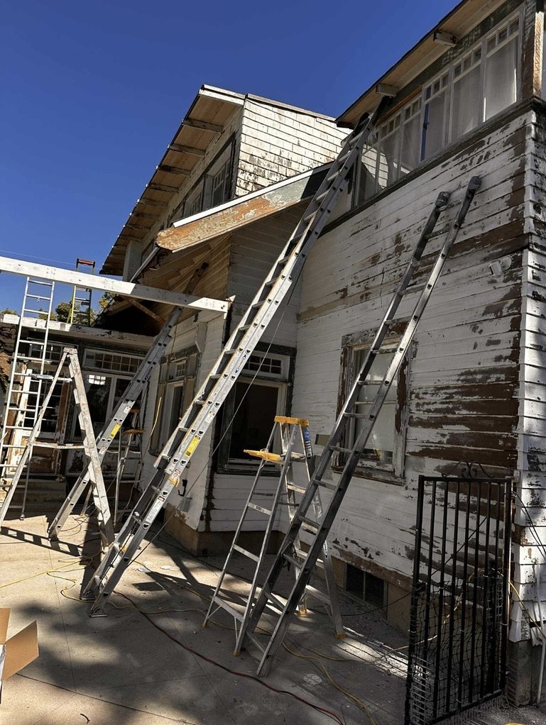 Peeling, weathered exterior before painting