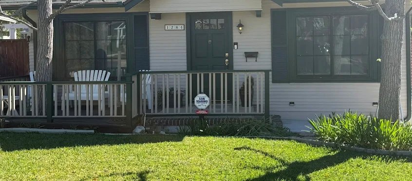 San Marino cottage front elevation after exterior repaint